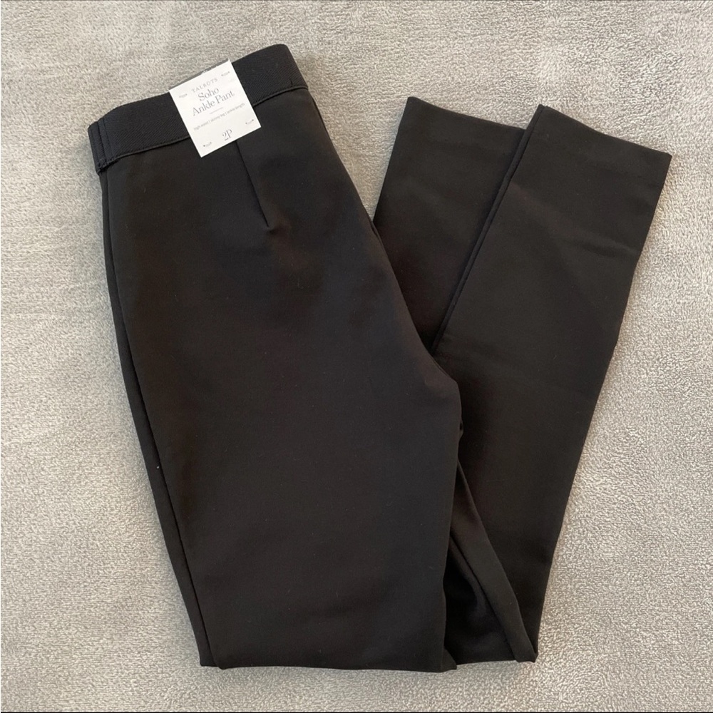 Talbots Black Soho Ankle Pants 2P NWT